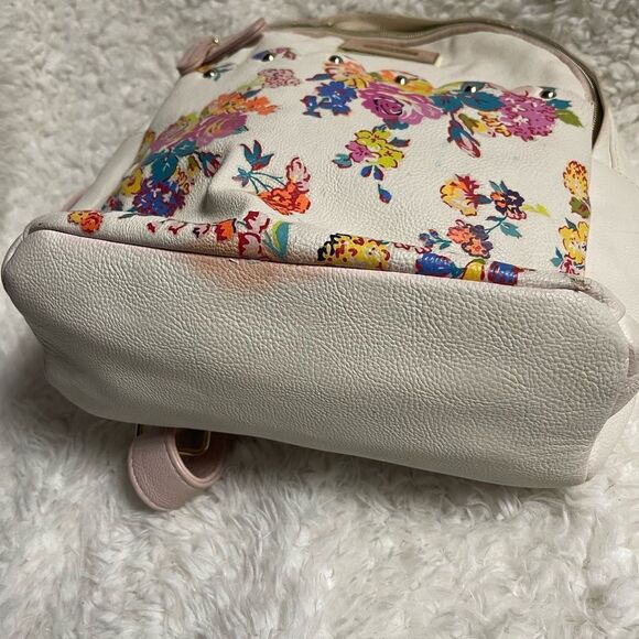 BETSEY JOHNSON BACKPACK BONE BLUSH PINK FLORAL hand bag - Picture 5 of 10
